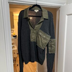 Diesel Gray and Olive Knit Diesel Long Sleeve